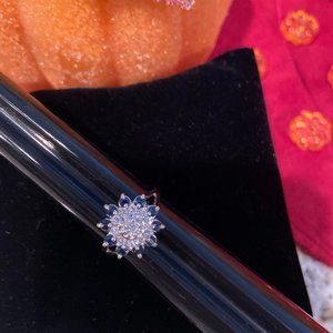 14Kt White Gold Diamond and Sapphire Ring